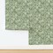Branches Modern Victorian Folk Art White Light Green Block Print Custom Removable Wallpaper by Spoonflower Peel & Stick Wallpaper 2FT Wide